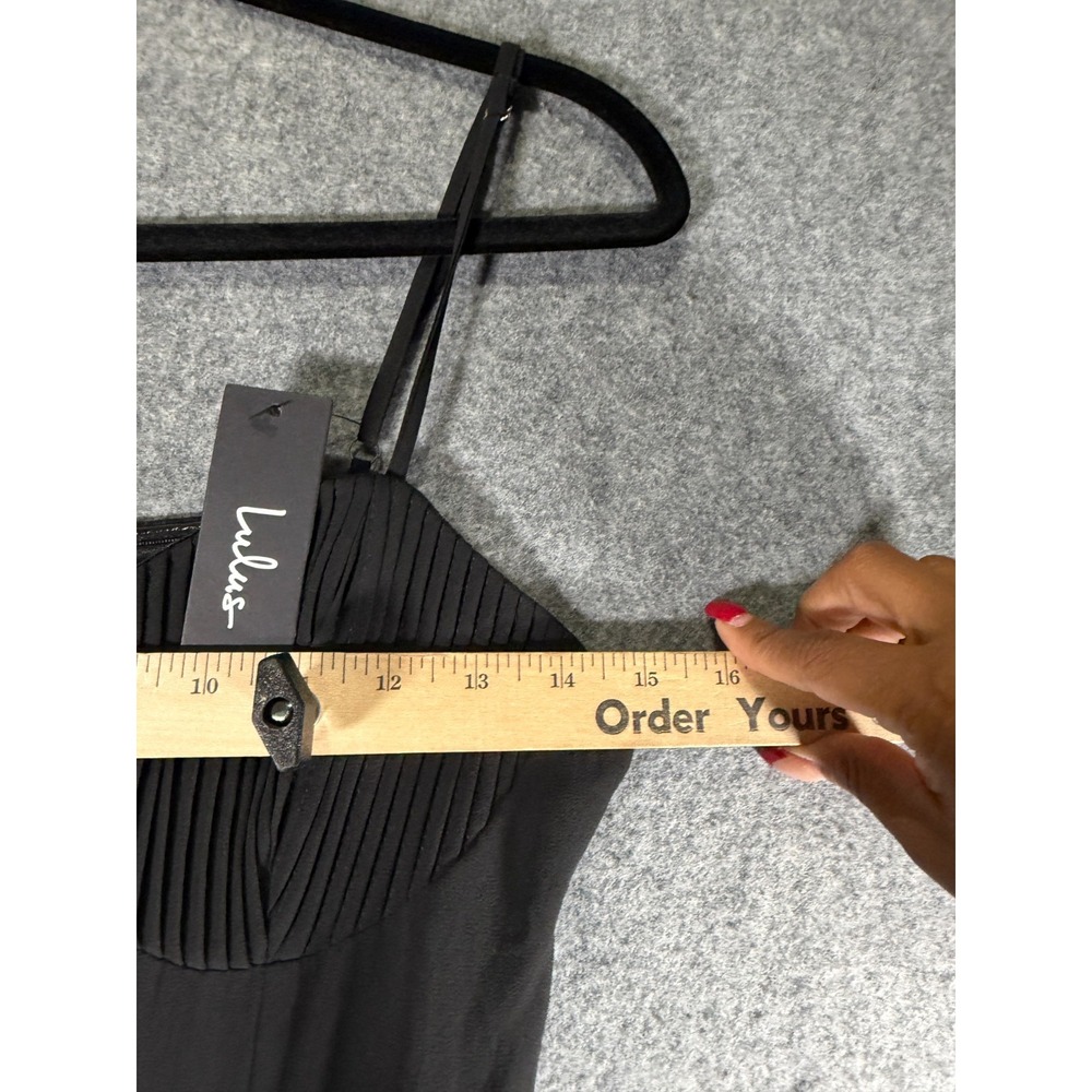 Lulus Dress Women Small Cause for Commotion Black Pleated Bustier Maxi no-slip - Picture 5 of 10